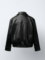 Aria | Faux Leather Bomber Jacket