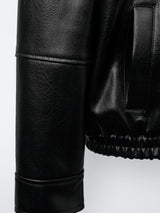 Aria | Faux Leather Bomber Jacket