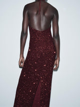 Vivienne | Sequin Halter Maxi Dress