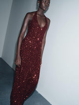 Vivienne | Sequin Halter Maxi Dress