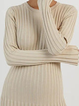 Ella | Ribbed Knit Midi Dress
