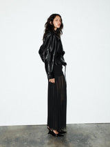 Vera | Sleek Peplum Leather Jacket