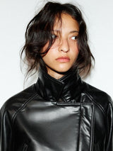 Vera | Sleek Peplum Leather Jacket