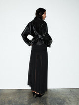 Vera | Sleek Peplum Leather Jacket