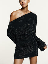 Noemi | Asymmetric Sparkle Mini Dress