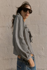 Adele | Playful Gingham Ruffle Blouse