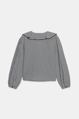 Adele | Playful Gingham Ruffle Blouse