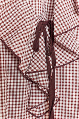 Adele | Playful Gingham Ruffle Blouse