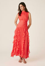 Calista | Ruffled Chiffon Maxi Dress
