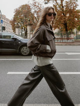 Noa | Chic Herringbone Bomber Jacket
