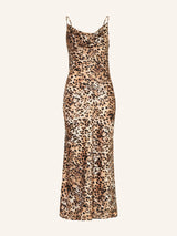 Amara | Leopard Satin Slip Dress