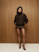 Faye | Lace Trim Satin Shorts