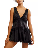 Morwenna | Lace Trim Mini Dress