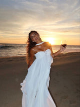 Collins | Ruffle Strapless Maxi Dress