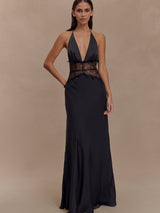 Dinah | Lace Satin Maxi Dress
