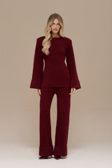 Elena | Wide Leg Knit Trouser