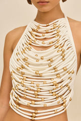 Madison | Beaded Halter Top