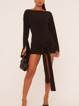 Elina | Draped Sleeve Mini Dress