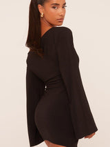 Elina | Draped Sleeve Mini Dress