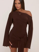 Elina | Draped Sleeve Mini Dress