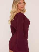 Elina | Draped Sleeve Mini Dress