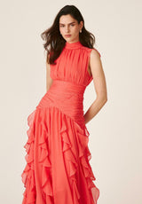 Calista | Ruffled Chiffon Maxi Dress