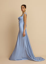 Celeste | Backless Satin Maxi Dress