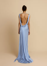 Celeste | Backless Satin Maxi Dress