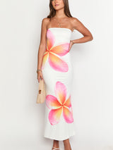 Aria | Strapless Floral Maxi Dress