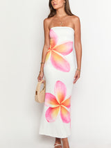 Aria | Strapless Floral Maxi Dress