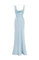 Celeste | Backless Satin Maxi Dress