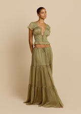 Freya | Lace Trim Maxi Set