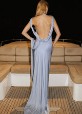 Celeste | Backless Satin Maxi Dress