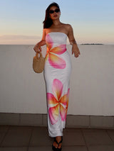 Aria | Strapless Floral Maxi Dress