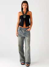Nerissa | Embellished Halter Top