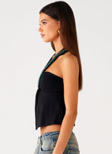 Nerissa | Embellished Halter Top