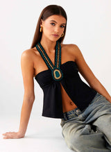 Nerissa | Embellished Halter Top