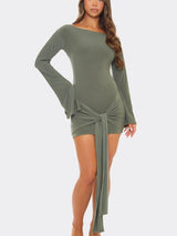 Elina | Draped Sleeve Mini Dress