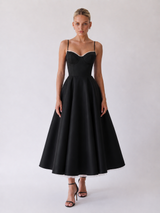 Solenne | Structured Bustier Midi Dress