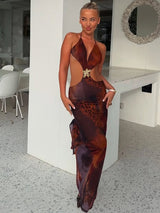 Tiana | Slim-Fit Open Back Cutout Maxi Dress