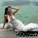 Arlene | Hanging Neck Sleeveless Maxi Dress