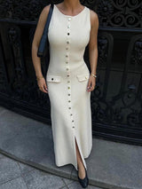 Fiona | Knit Sleeveless Maxi Dress