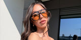 Italian influencer Federica Scagnetti was seen wearing black Bottega Veneta BV1273S 003 Drop Aviator sunglasses in her Instagram post, April 2025. Shop online now on Pretavoir