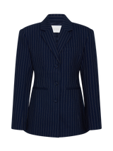 Hailey | Cinched Pinstripe Blazer
