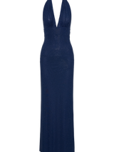 Celeste | Halter Diamante Maxi Dress