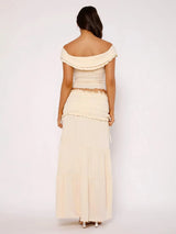 Paula | Ruffled Top with Maxi Skirt Boho Set