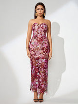 Dahlia | Floral Sequin Maxi Dress