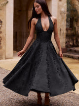 Esmeralda | Halter Sleeveless Midi Dress