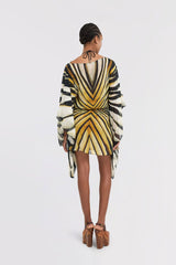 Jessa | Tiger Print Kaftan Mini Dress