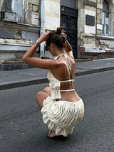 Alanna | Pleated Backless Two-Piece Set